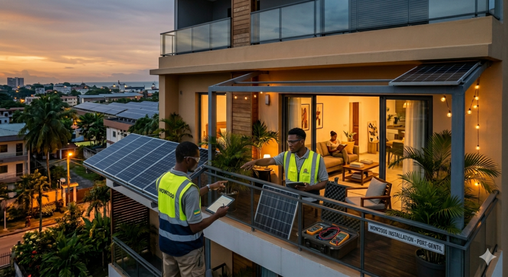 Nombre panneaux solaires maison Port-Gentil Gabon