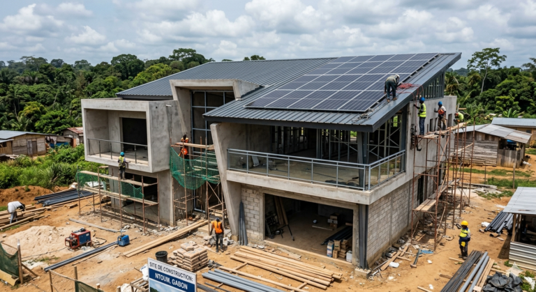 Construction neuve solaire Ntoum Gabon