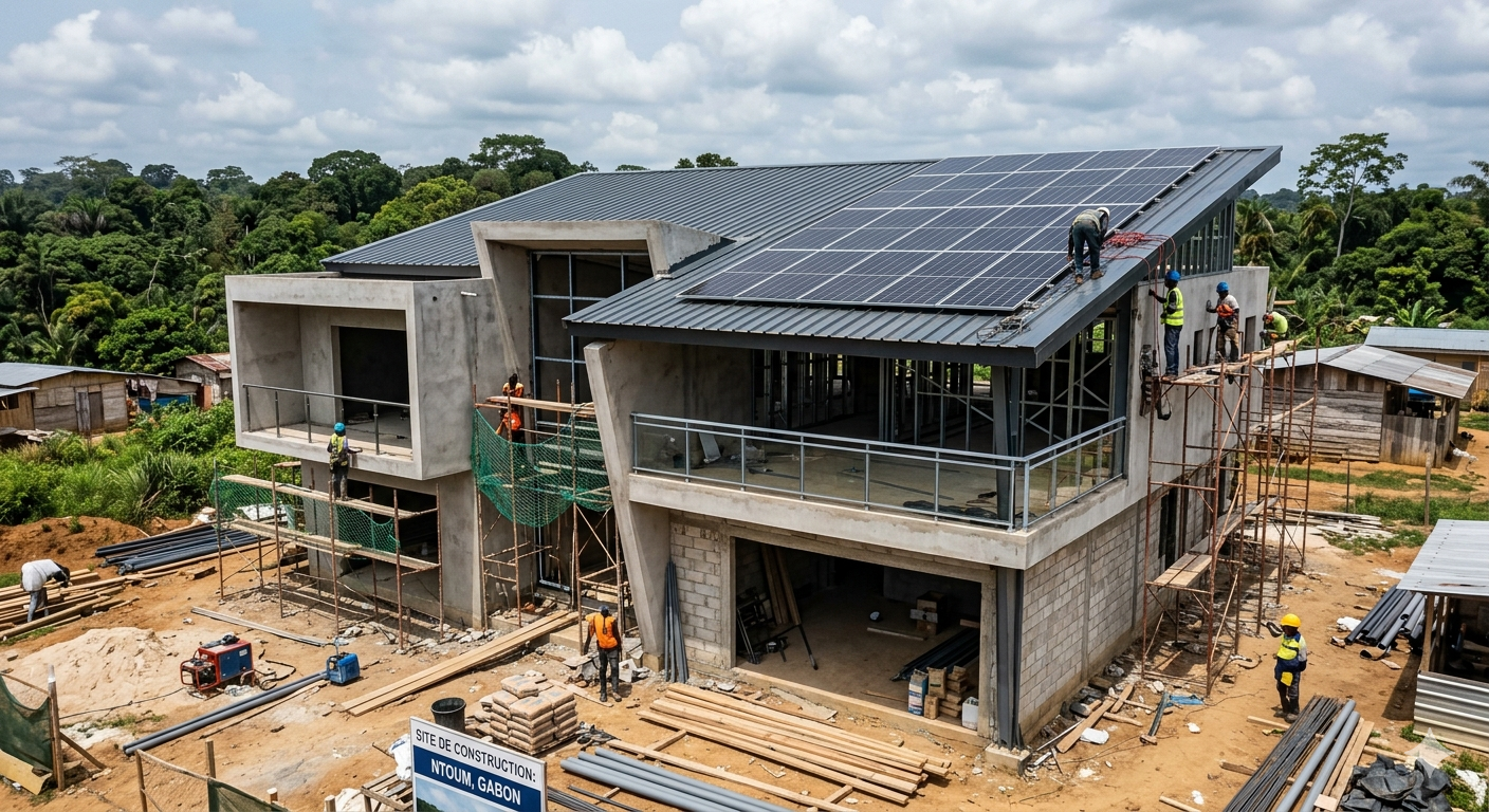 Construction moderne solutions solaires intégrée Ntoum Gabon