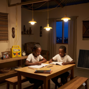 Solaire protège enfants nuit électricité Gabon