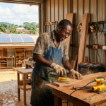 Artisan solaire Oyem Gabon travail sans interruption