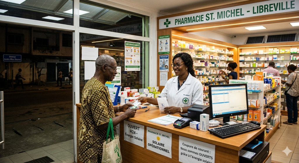 Pharmacie solaire Libreville Gabon coupure
