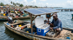 Pêcheur solaire conservation poisson Port-Gentil Gabon