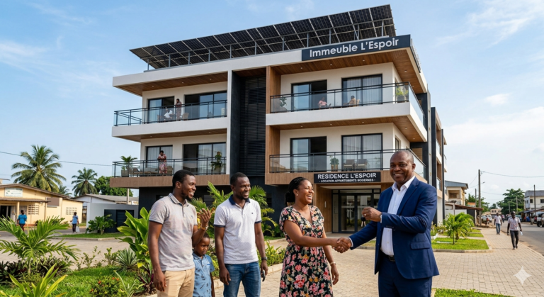 Immeuble rapport solaire Franceville Gabon rentabilité
