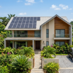 Maison gabonaise avec panneaux solaires