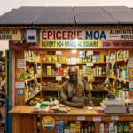 Petit commerce solaire Mouila Gabon indépendance