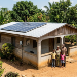 Maison avec panneaux solaires à Ntoum Gabon
