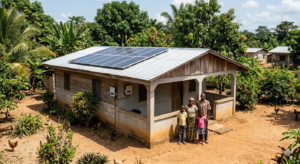 Maison avec panneaux solaires à Ntoum Gabon