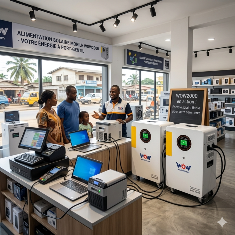Solaire hybride mobile WOW2000 commerce Port-Gentil