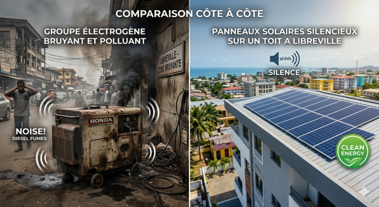 Solaire vs groupe électrogène Libreville Gabon