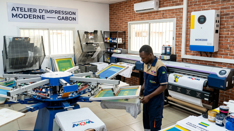 Imprimerie sérigraphie solaire WOW2000 Gabon continuité