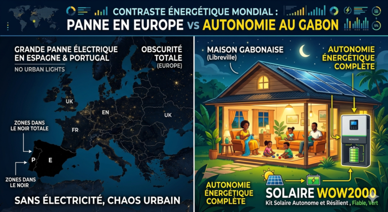 Panne Espagne Portugal réseau électrique leçons Afrique Gabon
