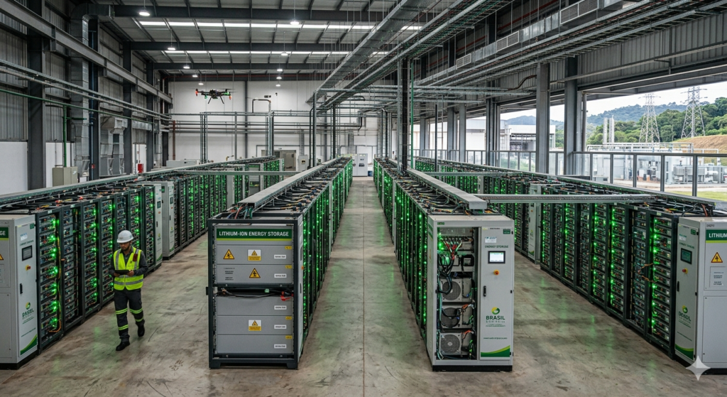 Stockage batteries pilier transition énergétique Brésil Gabon