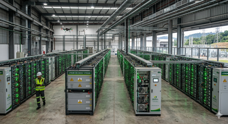 Stockage batteries pilier transition énergétique Brésil Gabon