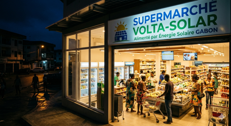 Supermarché épicerie moderne solaire WOW2000 Libreville Gabon