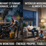 Groupe électrogène bruit pollution vs solaire WOW2000 Gabon