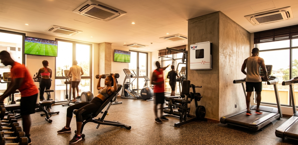 Salle sport remise forme solaire WOW2000 Libreville
