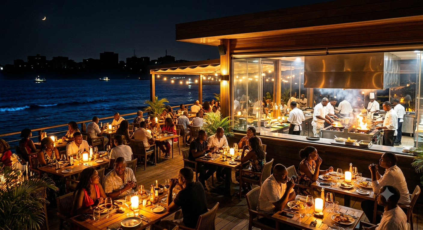 Restaurant maquis bord mer solaire WOW2000 Port-Gentil Gabon