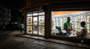 Supérette épicerie nuit solaire WOW2000 Libreville Gabon