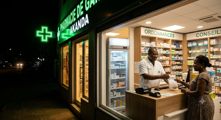 Pharmacie garde nuit solaire WOW2000 Libreville Gabon