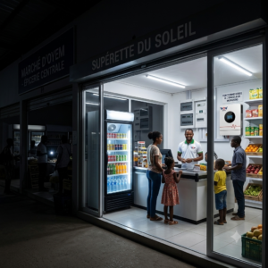 Marché boutique détail solaire WOW2000 Oyem Gabon