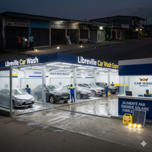Station lavage auto solaire WOW2000 Libreville Gabon