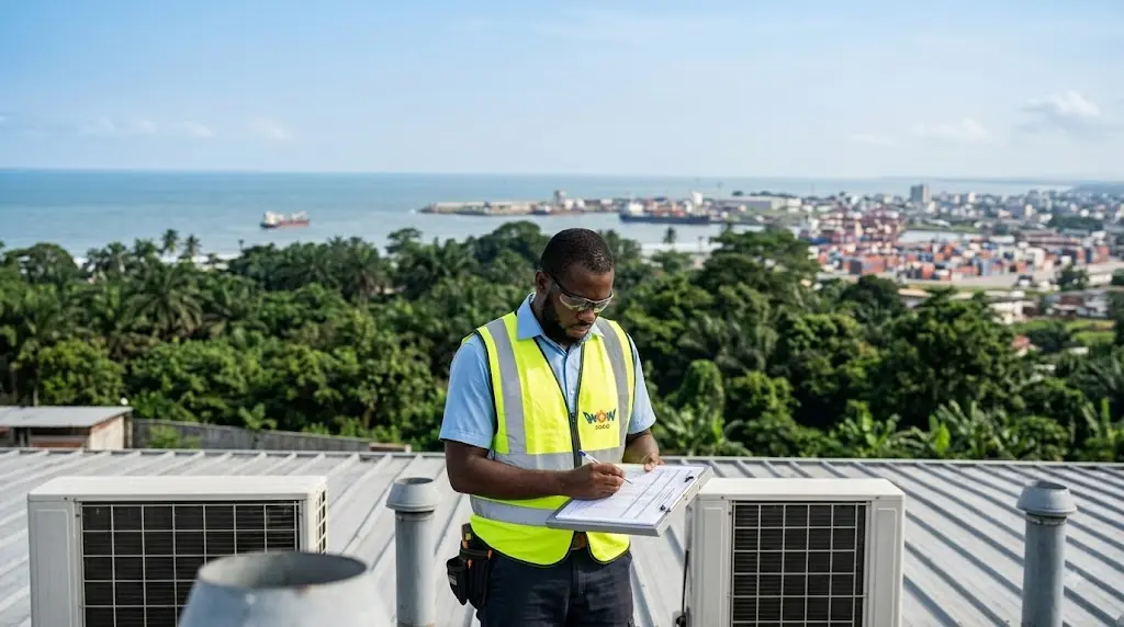 WOW2000 Illustration — Solar Energy Company: Your Facilities in Port-Gentil Managed from Libreville