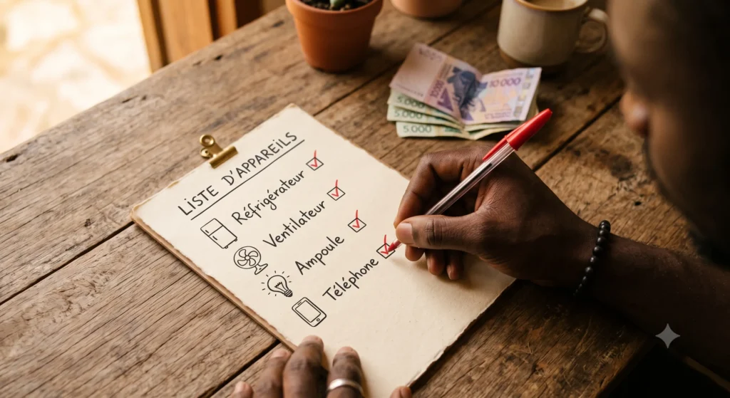 Checklist des appareils prioritaires pendant une coupure de courant
