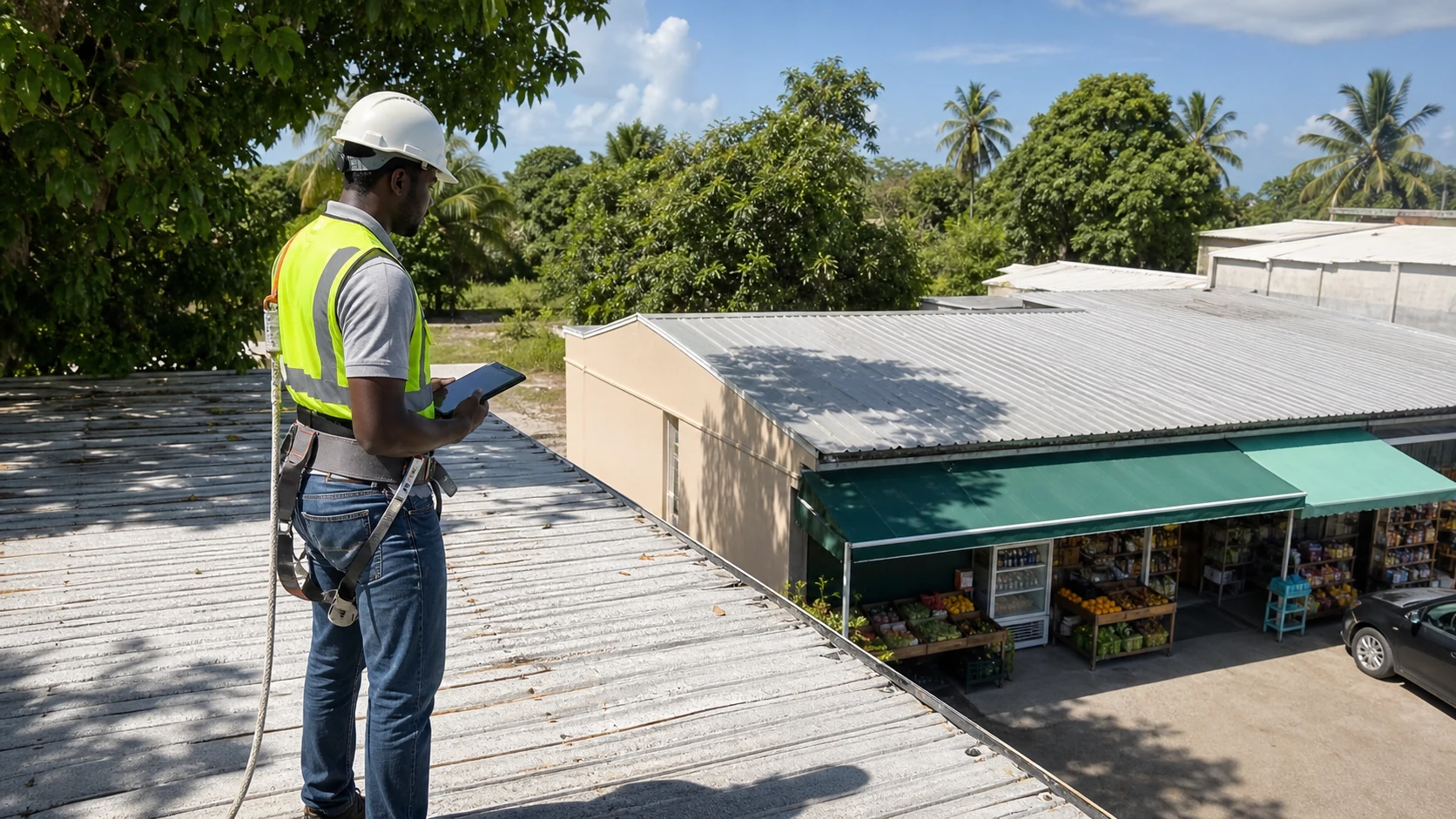 Évaluation de l'orientation et des ombres sur une toiture pour un projet solaire